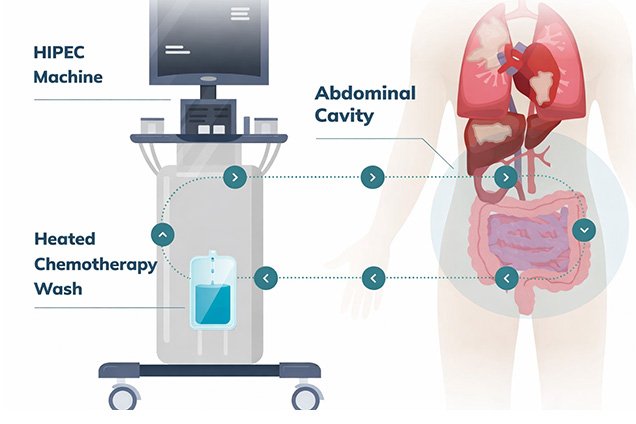 HIPEC treatment process illustration